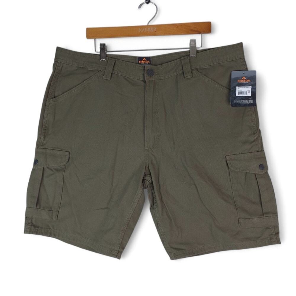Ridgecut Cargo Shorts Mens 42x11 Green Toughwear Canvas‎ Work Cotton Nylon